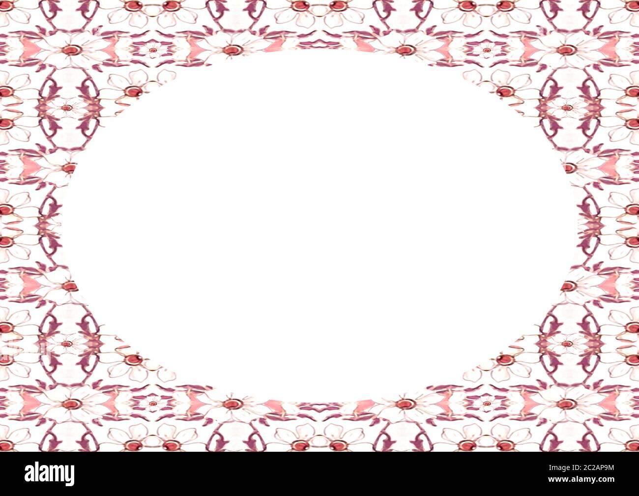 Circle Frame Background with Decorated Borders Stock Photo