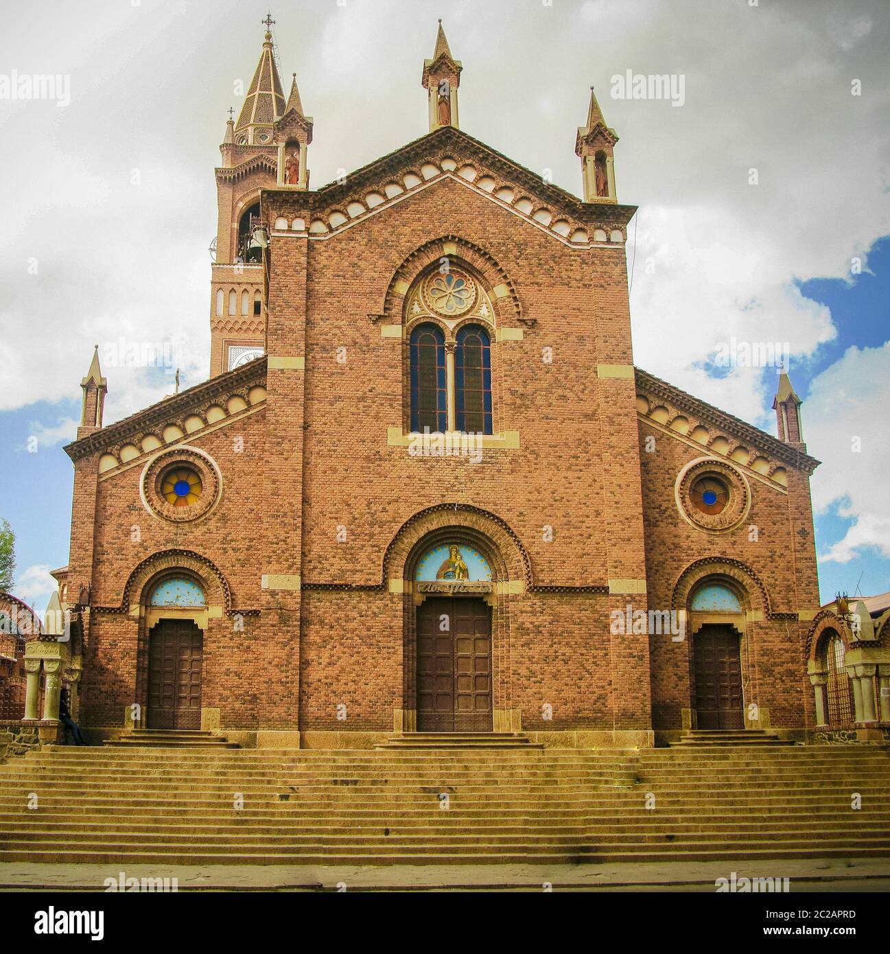 Facade of St. Josephs Cathedral aka Church of Our Lady of the Rosary, Asmara Stock Photo