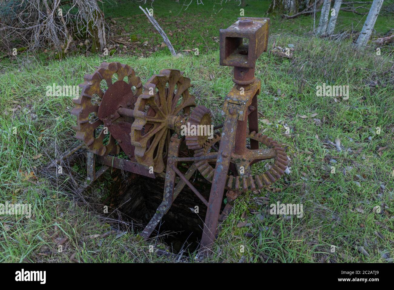 Old machine to draw water Stock Photo