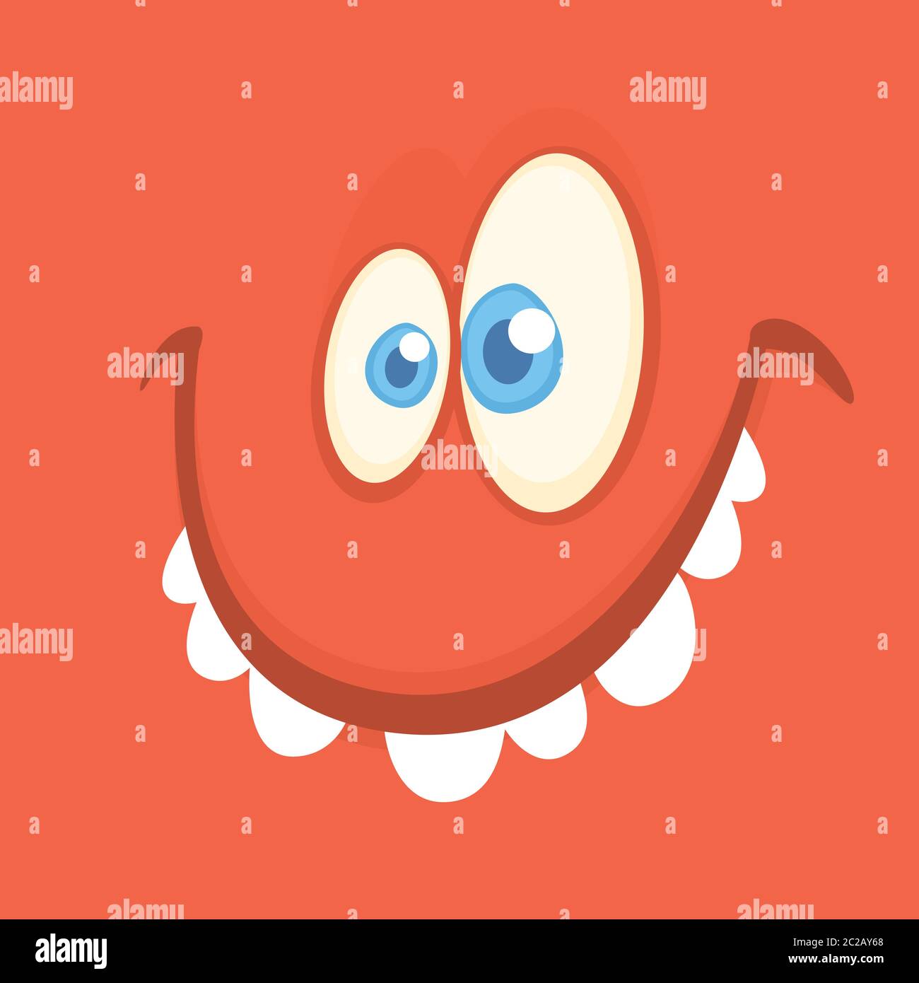 Cartoon happy monster avatar smiling. Halloween vector illustration Stock Vector