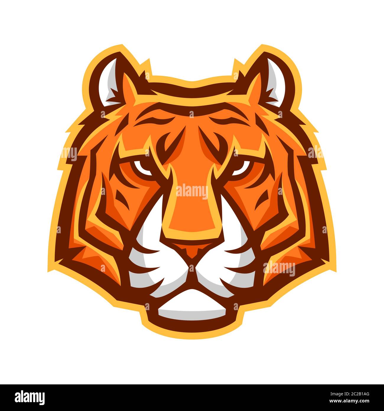 Mascot stylized tiger head. Stock Vector