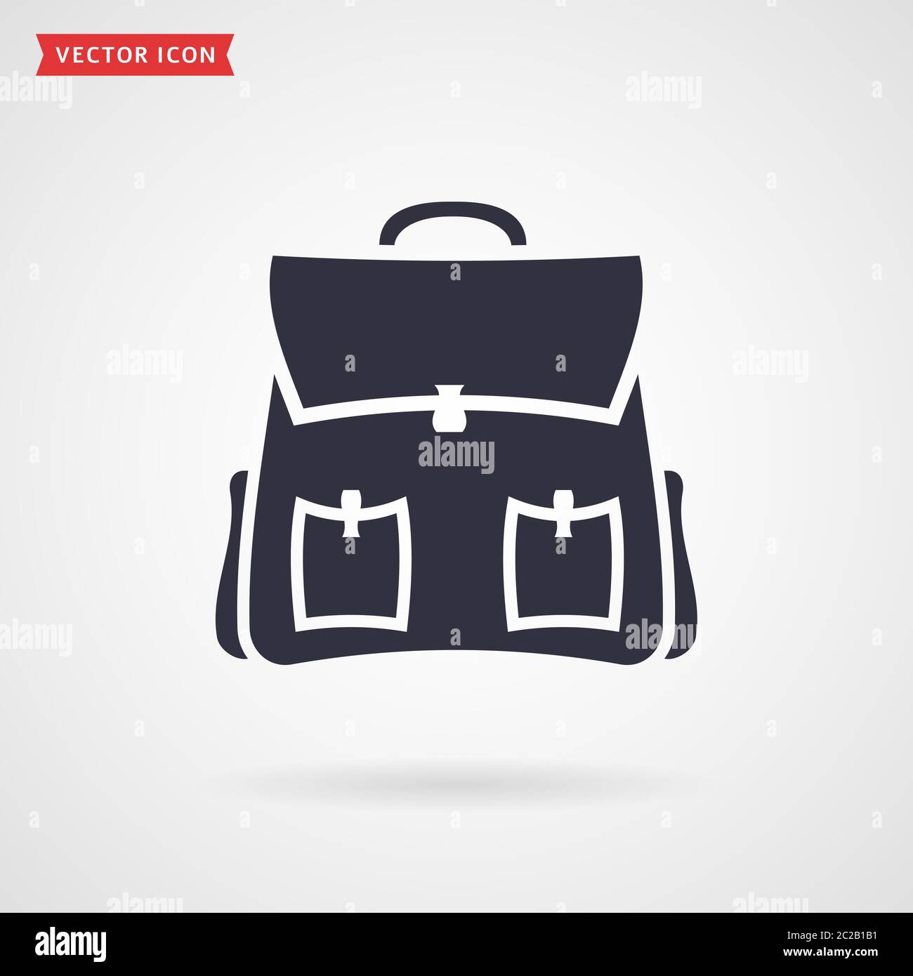 Backpack icon isolated on white background. School or travel themes. Vector illustration. Stock Vector