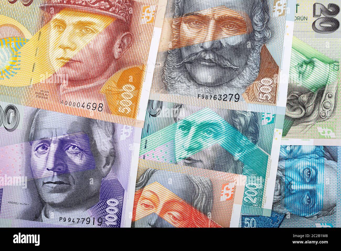 Slovak koruna, a business background Stock Photo