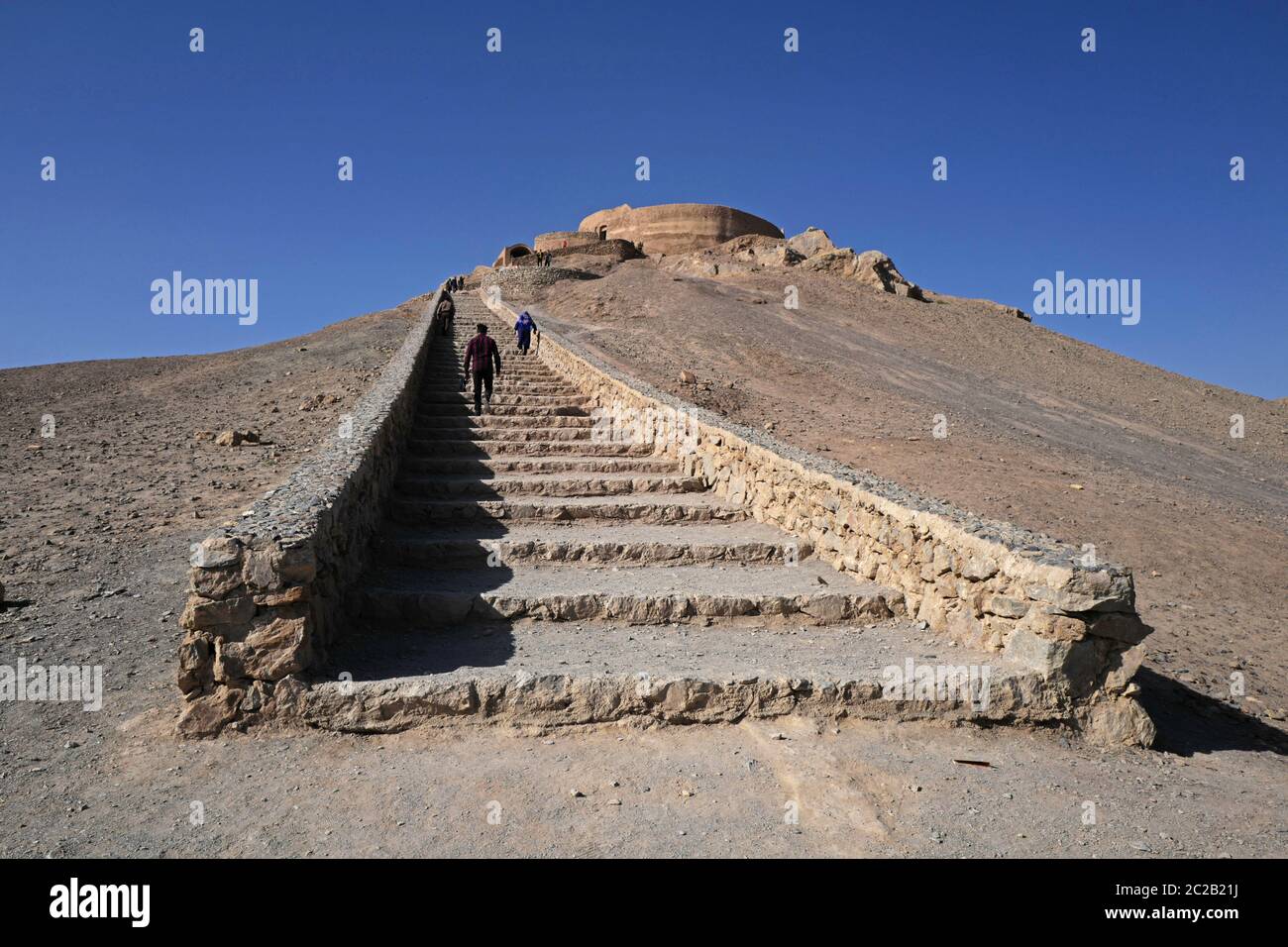 historical Zoroastrian silence tower used as burial ground since the 1970', in Yazd, Iran. Stock Photo