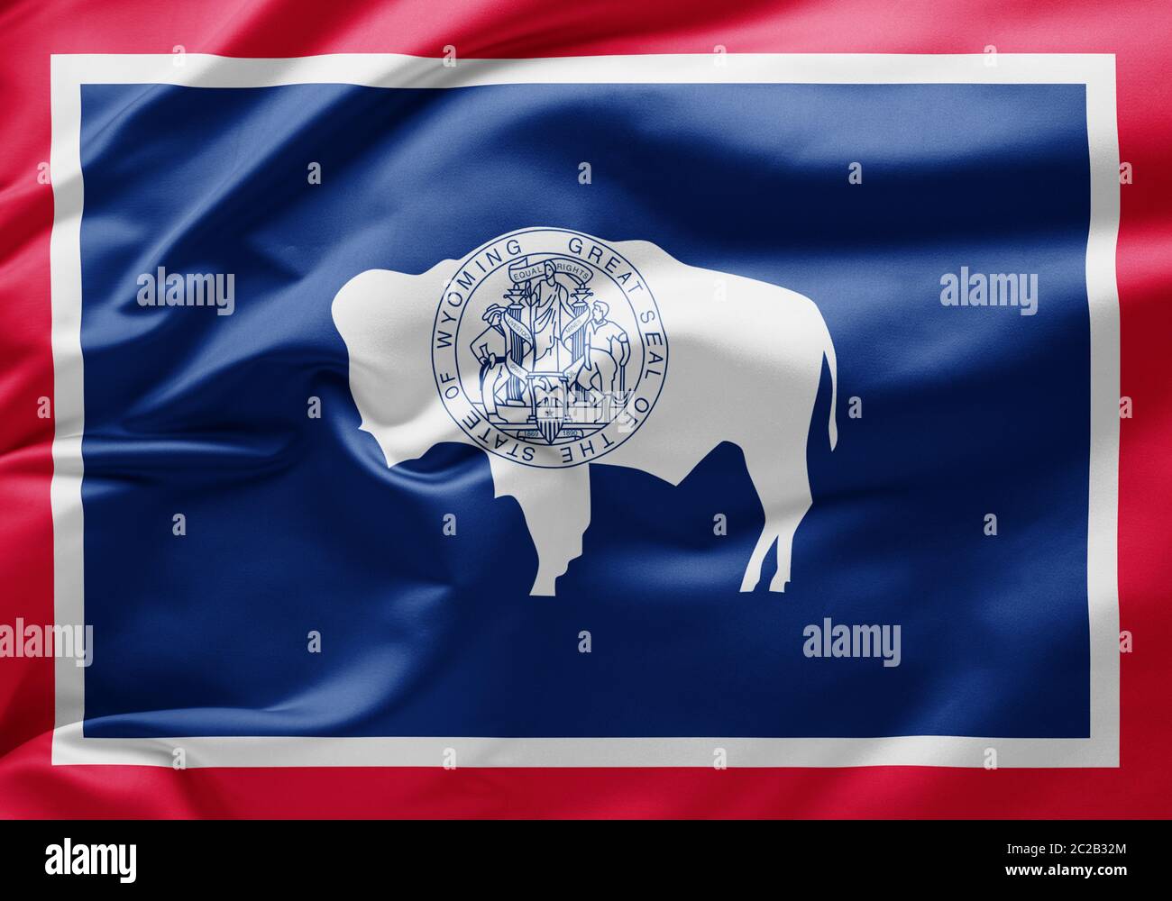 Waving state flag wyoming hi-res stock photography and images - Alamy
