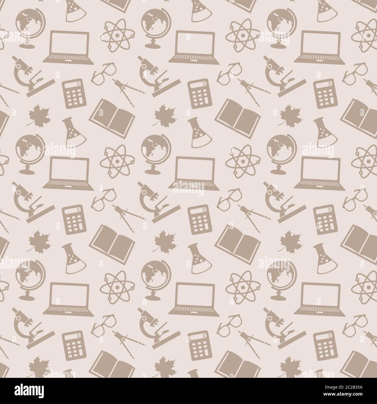 Back to school. Education seamless patterns with school icons. Vector background. Stock Vector