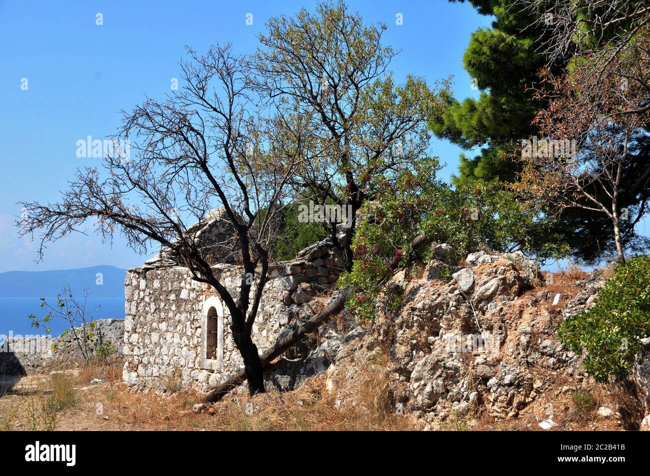 Old house at the coast of Igrane in Croatia Stock Photo