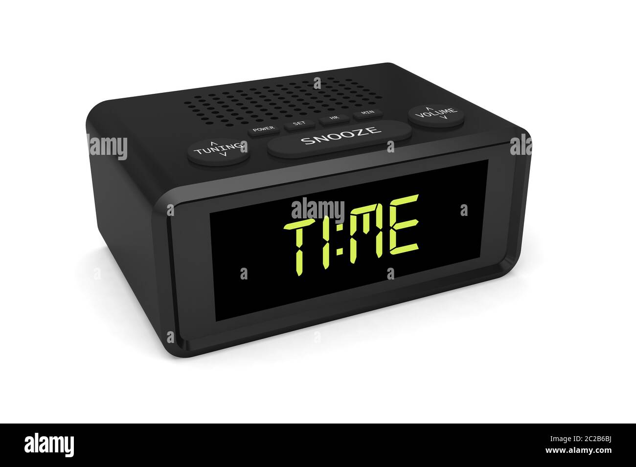 clock alarm radio time minute digital hour display wake 3D Stock Photo