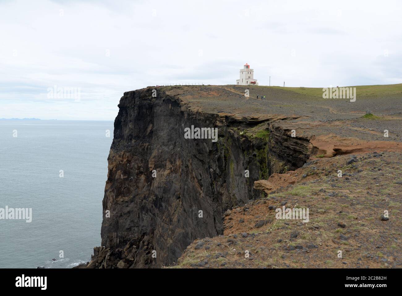 Lighthouse at Dyrholaey, Iceland Stock Photo