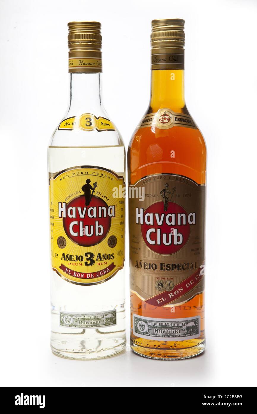 White and dark rum “Havana Club”, produced in Cuba Stock Photo Alamy