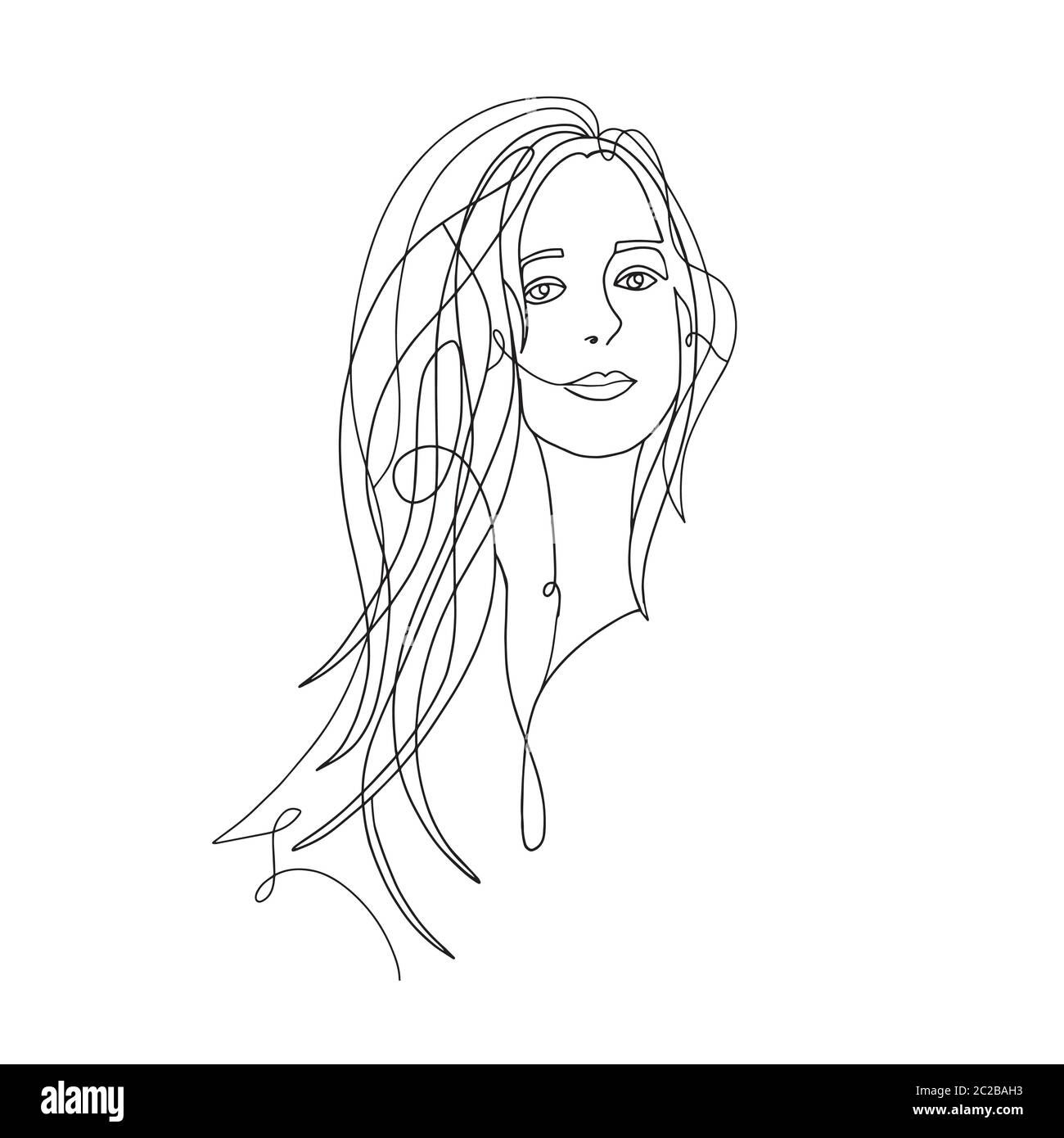 woman beauty minimalist, vector stock illustration Stock Vector