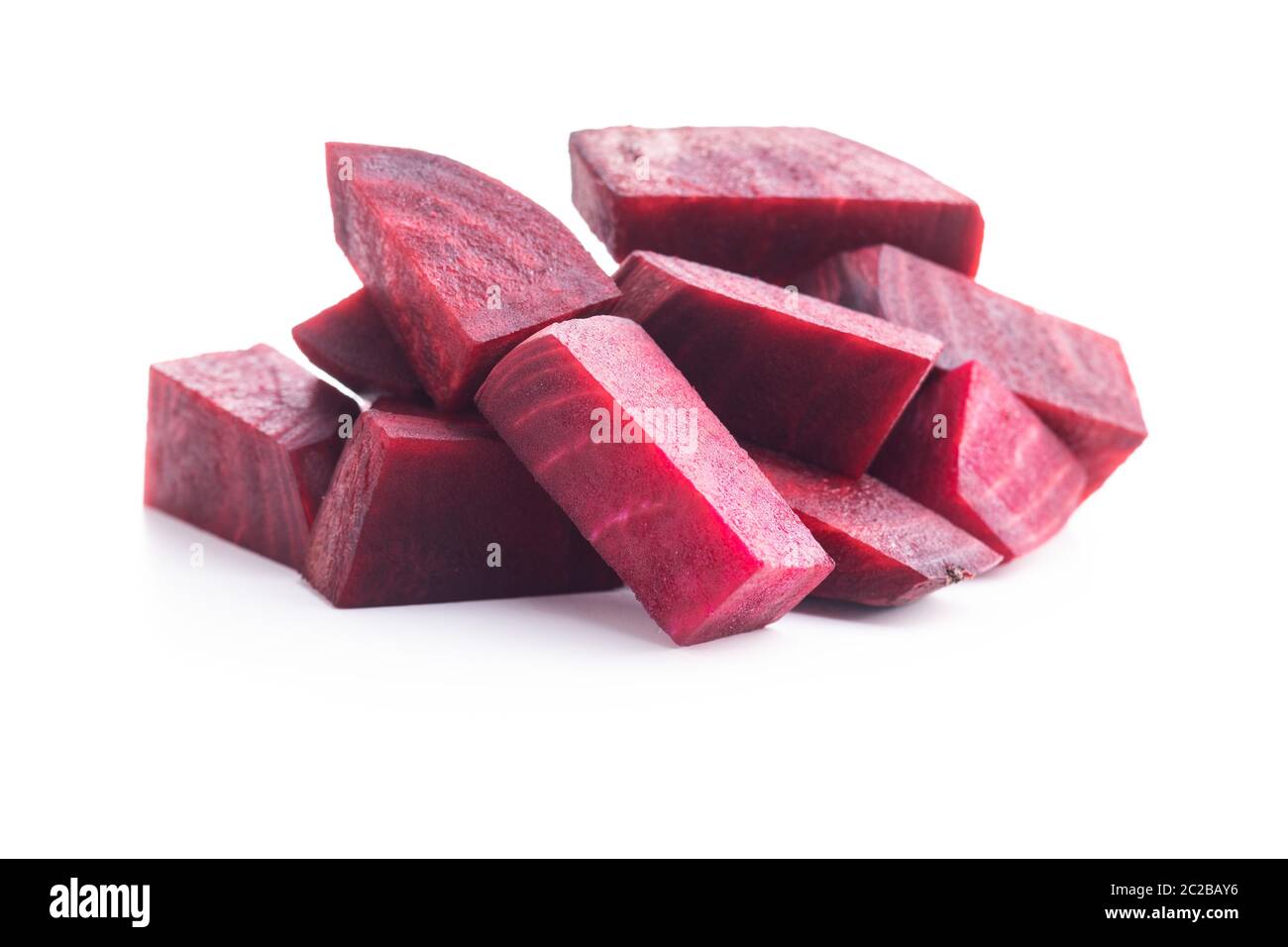 Tasty raw beetroot. Sliced beetroot isolated on white background. Stock Photo