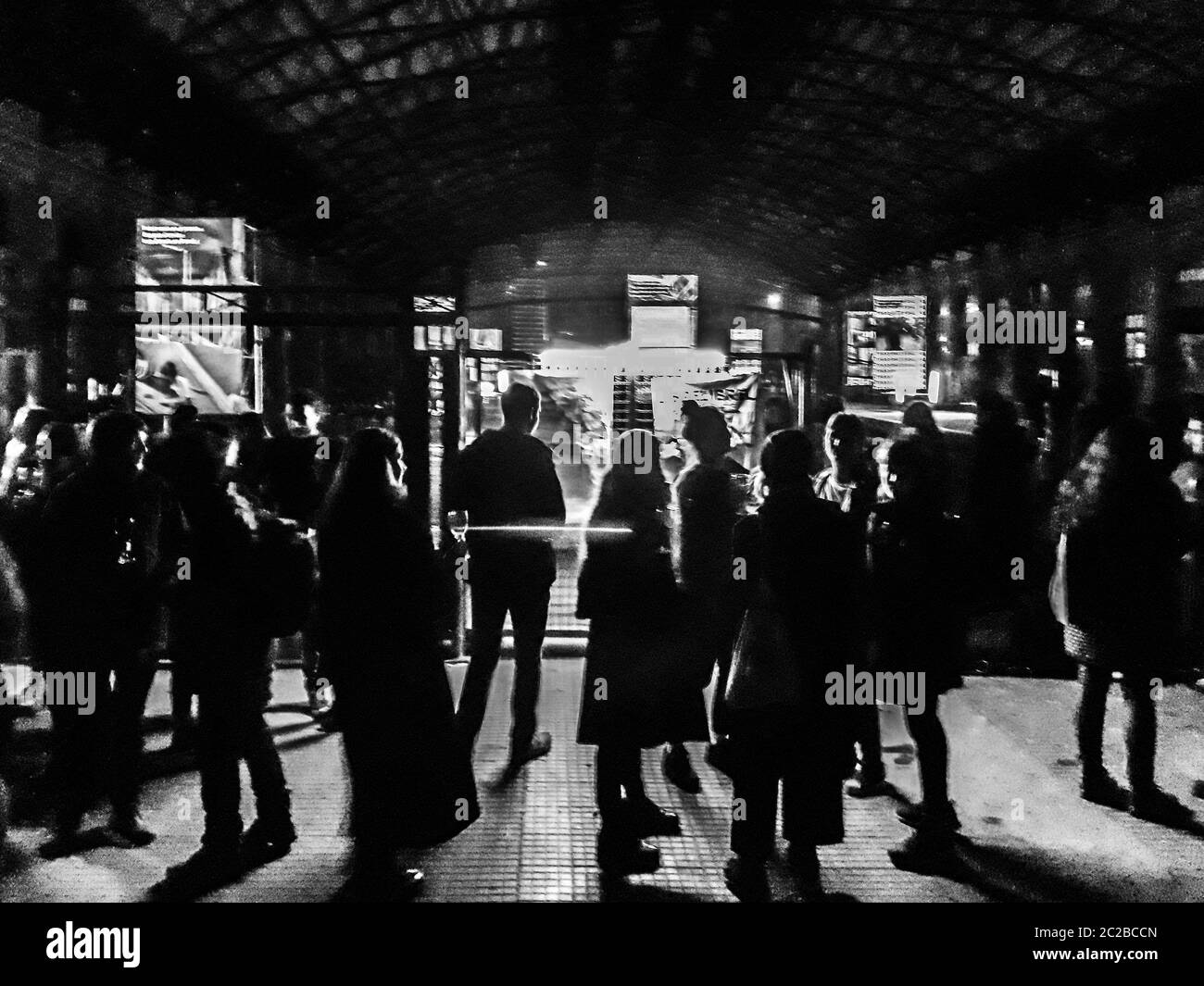 Event at Abandoned Old Train Station, Montevideo, Uruguay Stock Photo