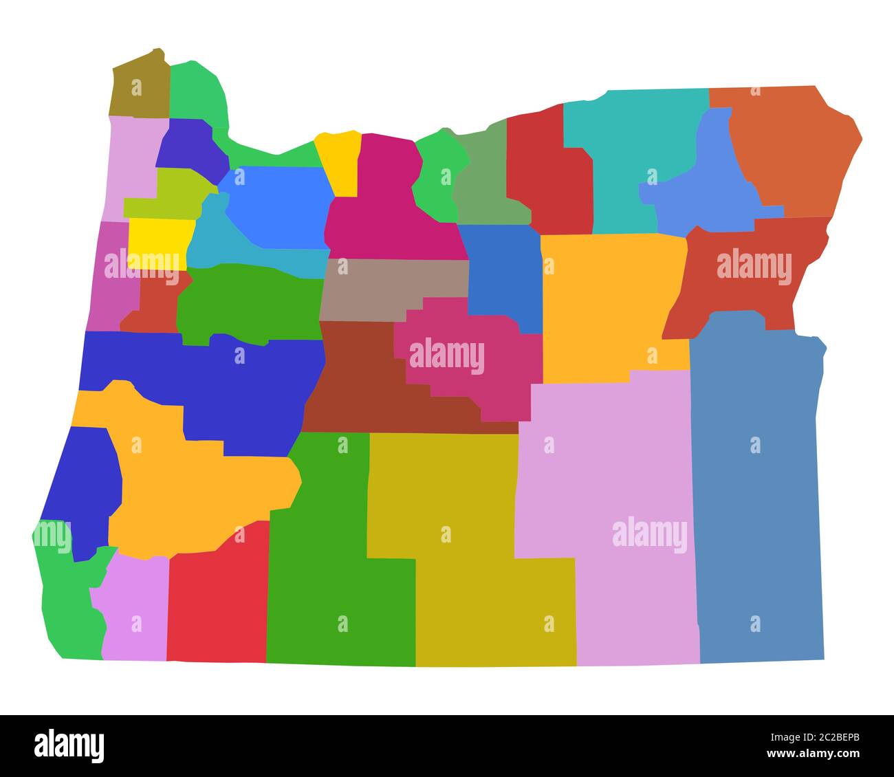 Map of Oregon Stock Photo - Alamy