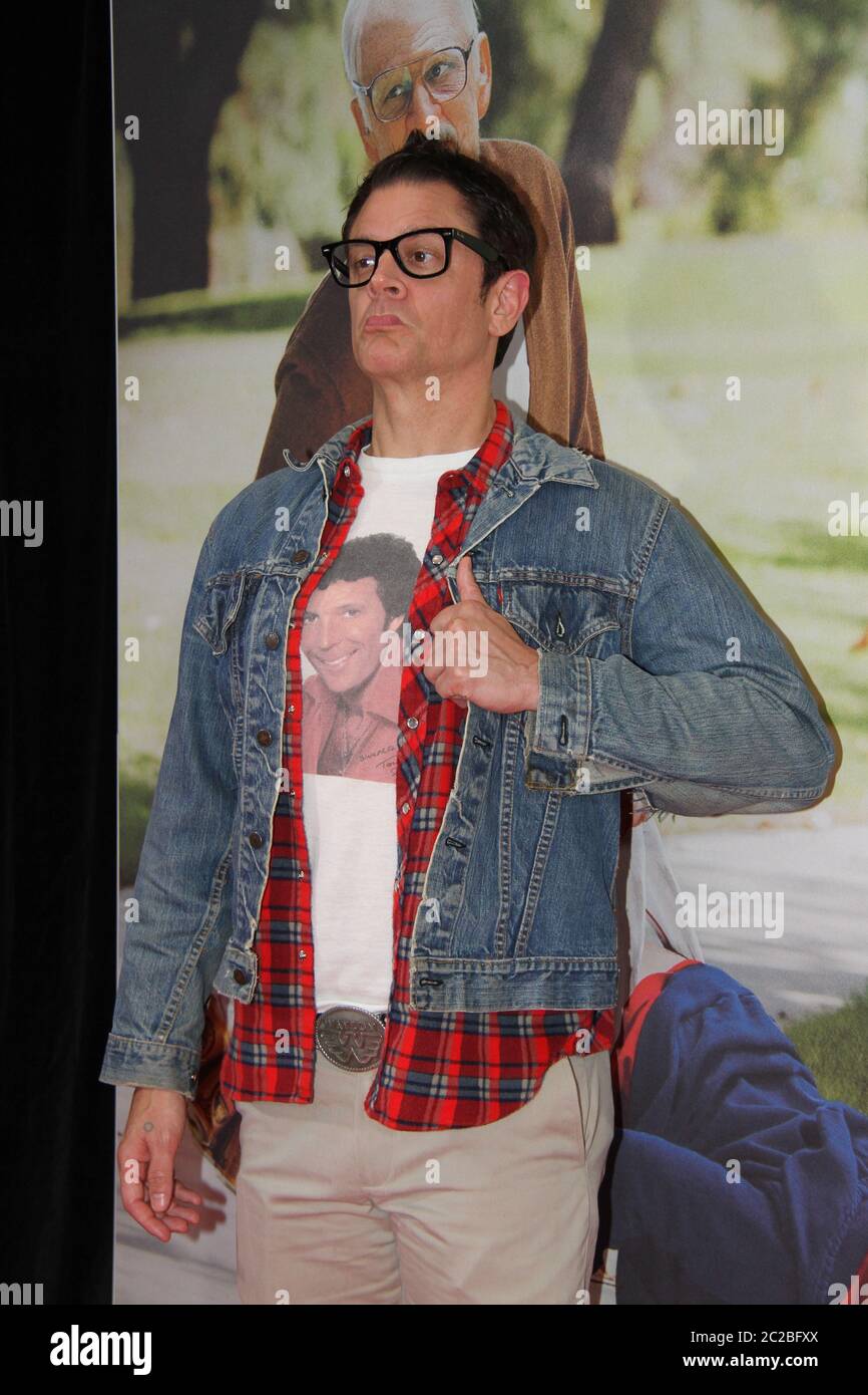 Captions: Johnny Knoxville ‘Irving Zisman’ arrives on the red carpet for the special screening of Jackass Presents: Bad Grandpa at Event Cinemas, Geor Stock Photo