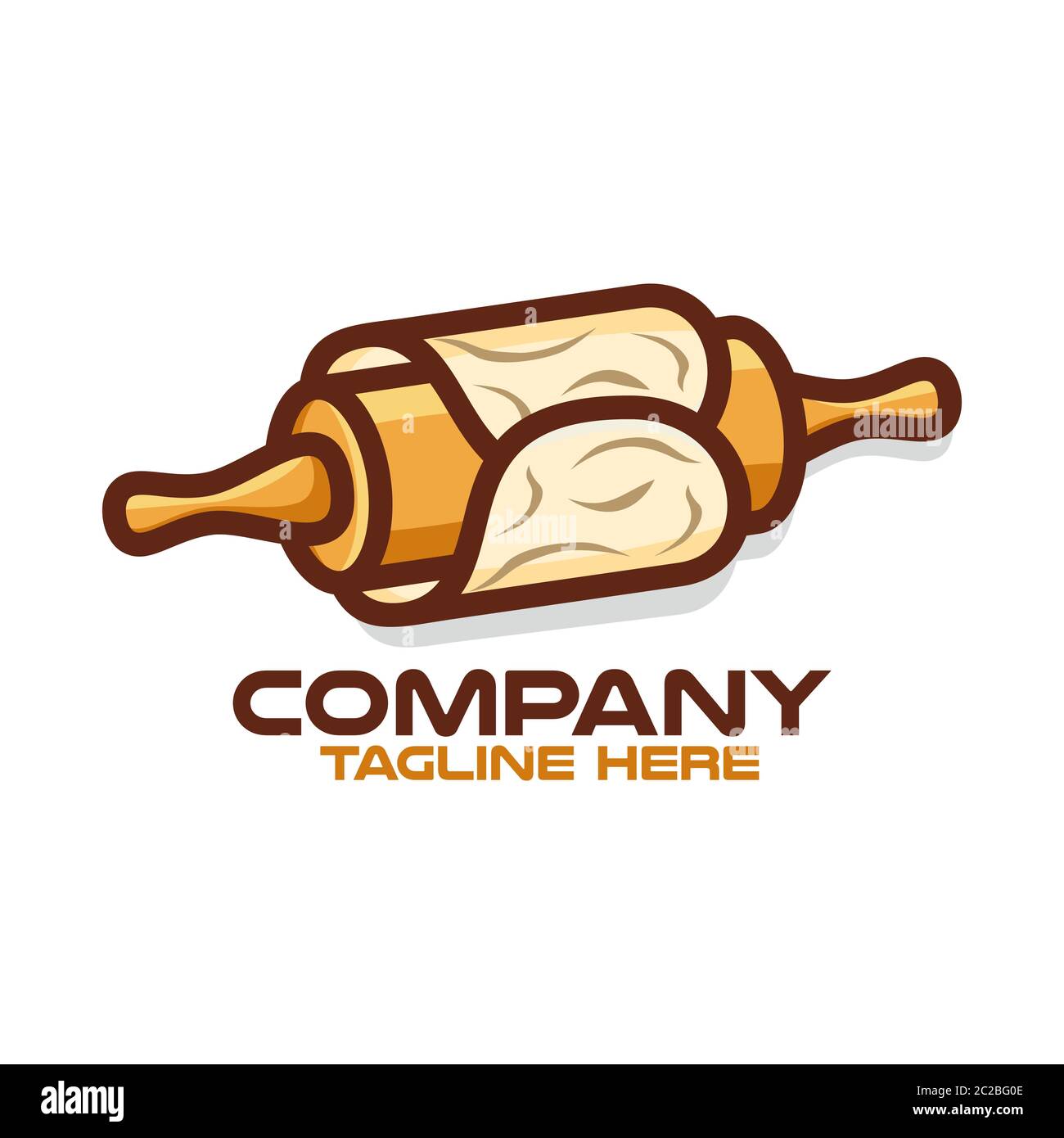 Rolling pin for pastry and baking logo.Vector illustration Stock Vector
