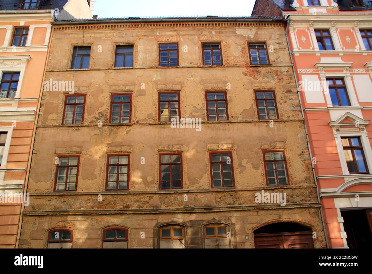 Old building in the town of GÃ¶rlitz, which needs renovation Stock Photo