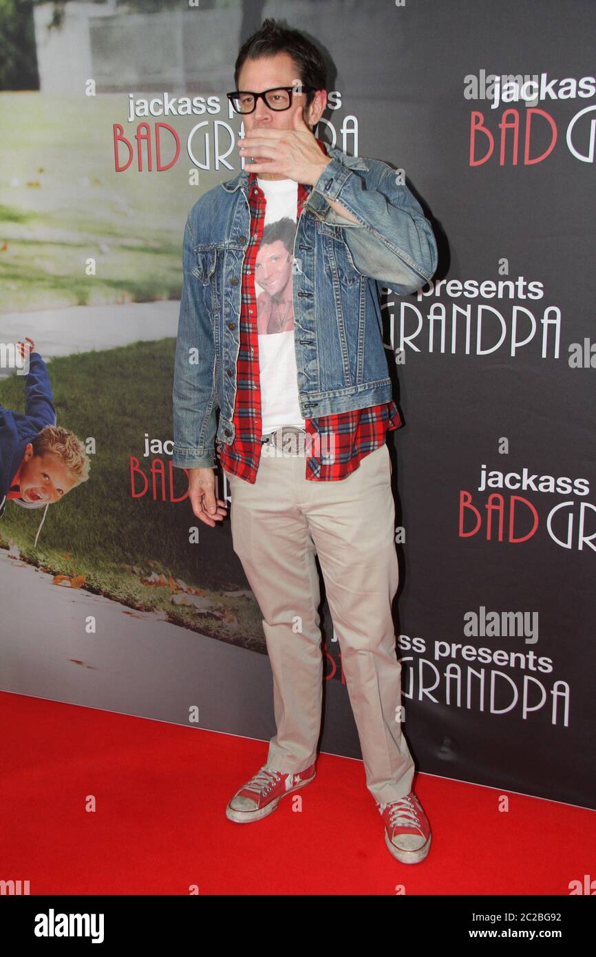 Johnny Knoxville ‘Irving Zisman’ arrives on the red carpet for the special screening of Jackass Presents: Bad Grandpa at Event Cinemas, George Street Stock Photo