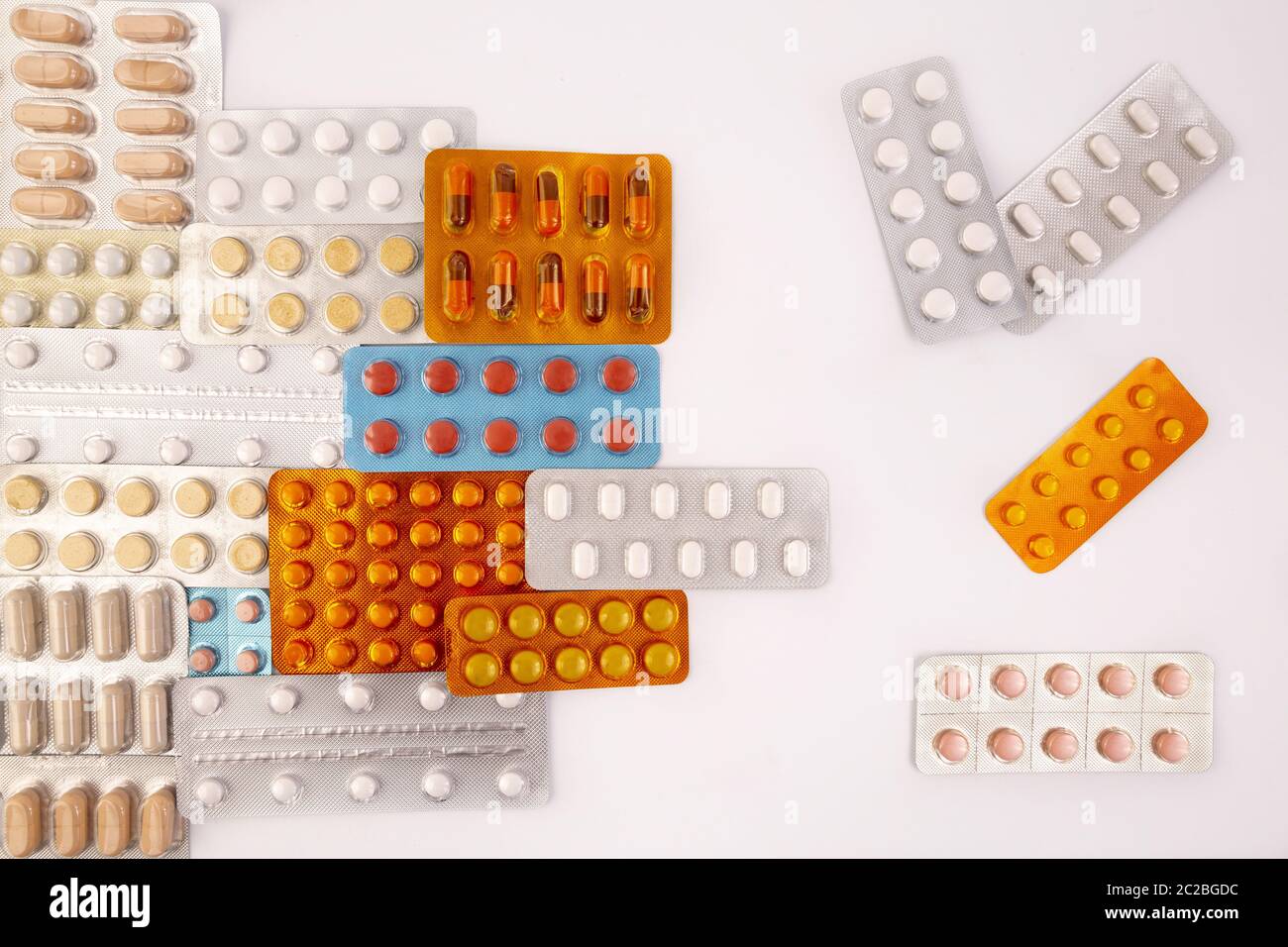 Pharmaceutical industry drugs pills vitamins Stock Photo