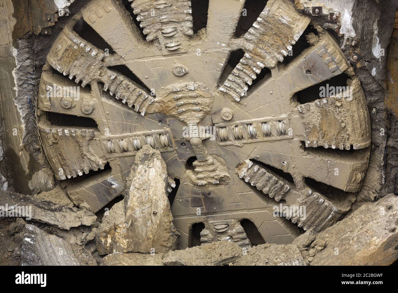 Tunnel Boring Machine front element Stock Photo