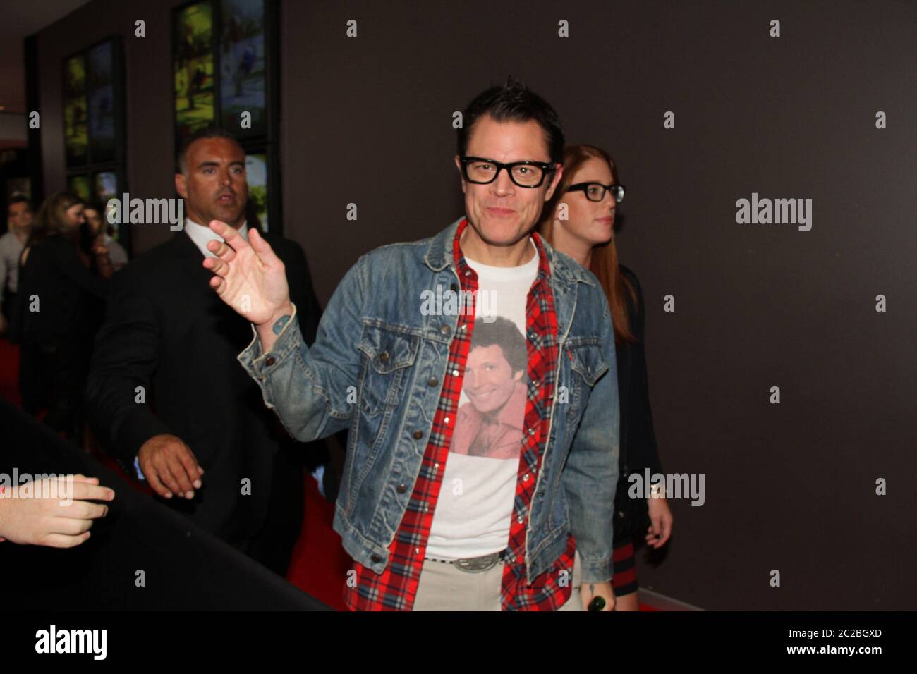 Johnny Knoxville ‘Irving Zisman’ waves to fans as he arrives at the Australian Special Event Screening of Jackass Presents: Bad Grandpa at Event Cinem Stock Photo