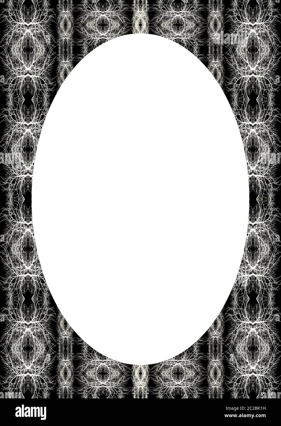 Circle Frame Background with Decorated Borders Stock Photo