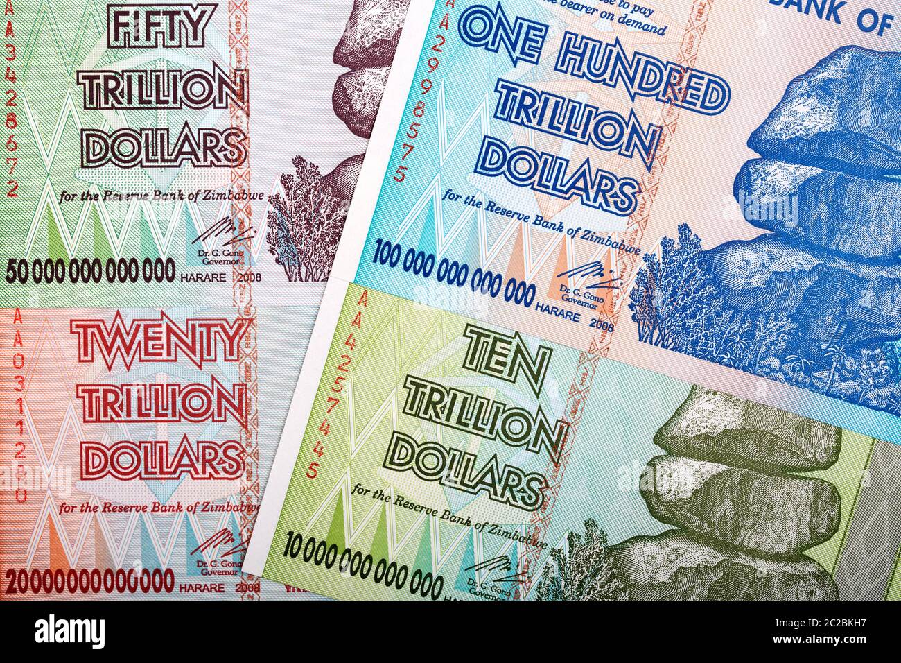 Trillion dollars from Zimbabwe, a  background Stock Photo
