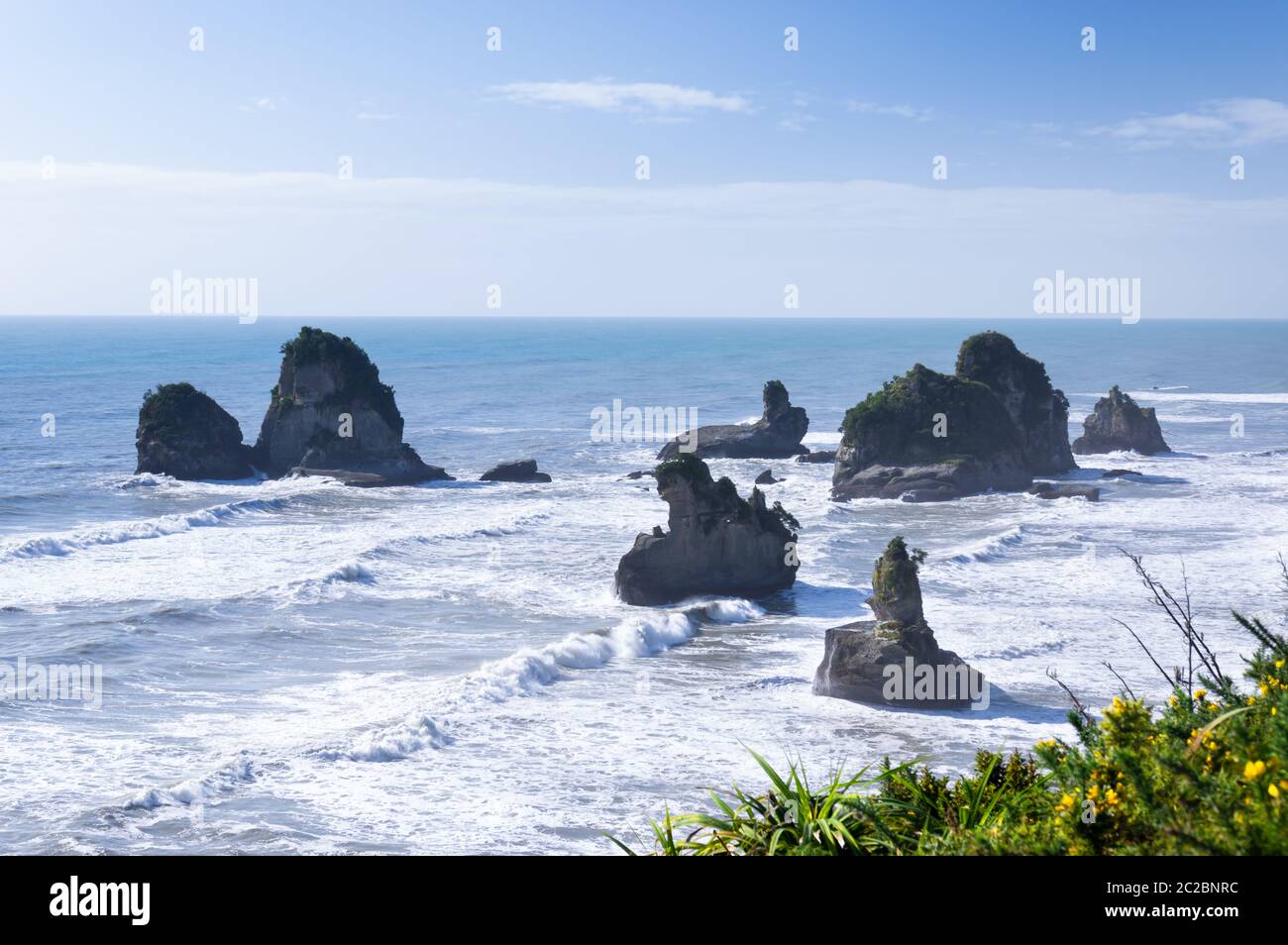 Nz Rocks Formations Rock formations on the west coast of New Zealand's south island Stock ...
