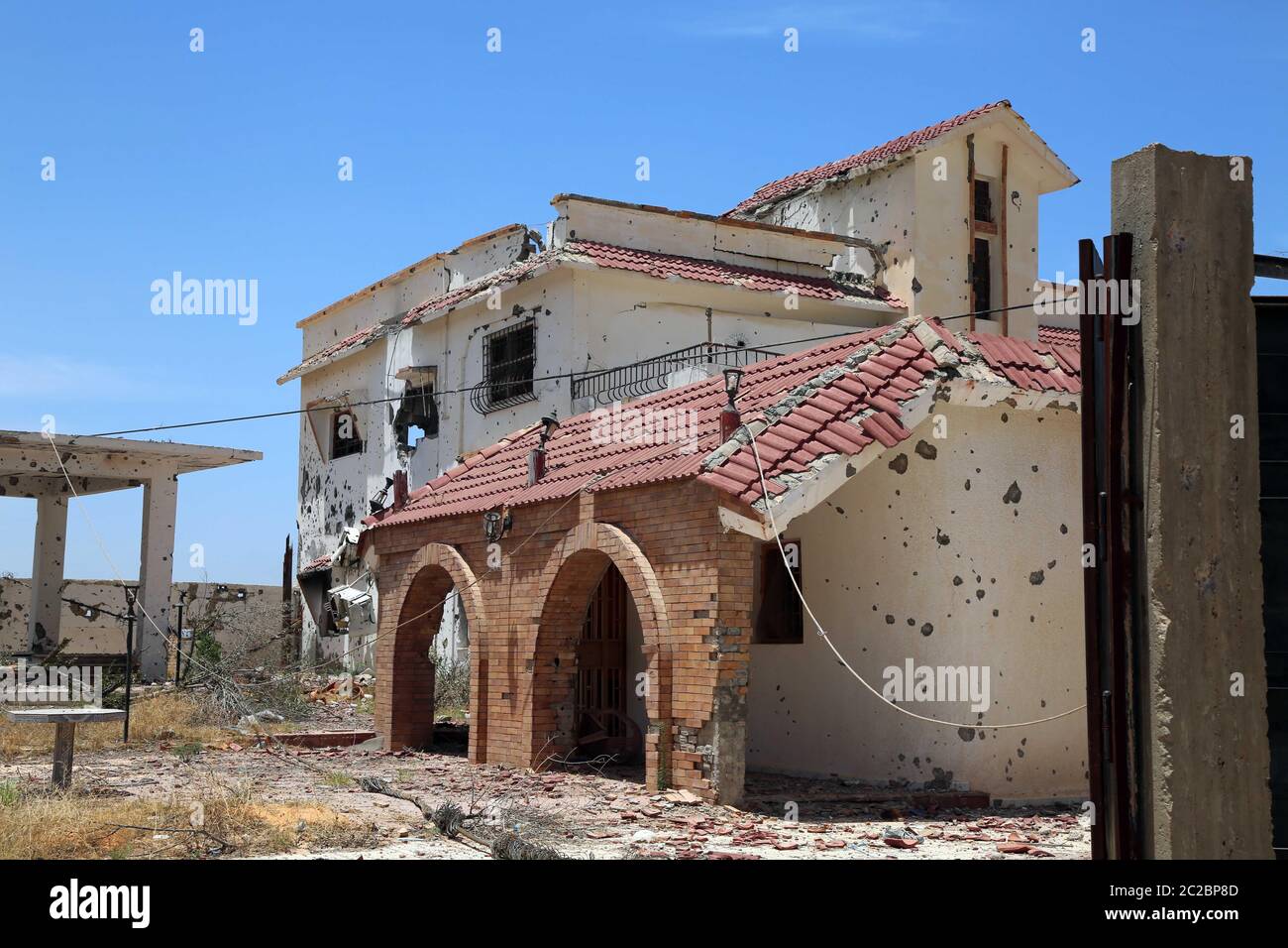 Tripoli, Libya. 10th June, 2020. A residence is seen after the conflict in Ain  Zara area in southern Tripoli, Libya, on June 10, 2020. TO GO WITH  Spotlight: Landmines prevent displaced Libyans