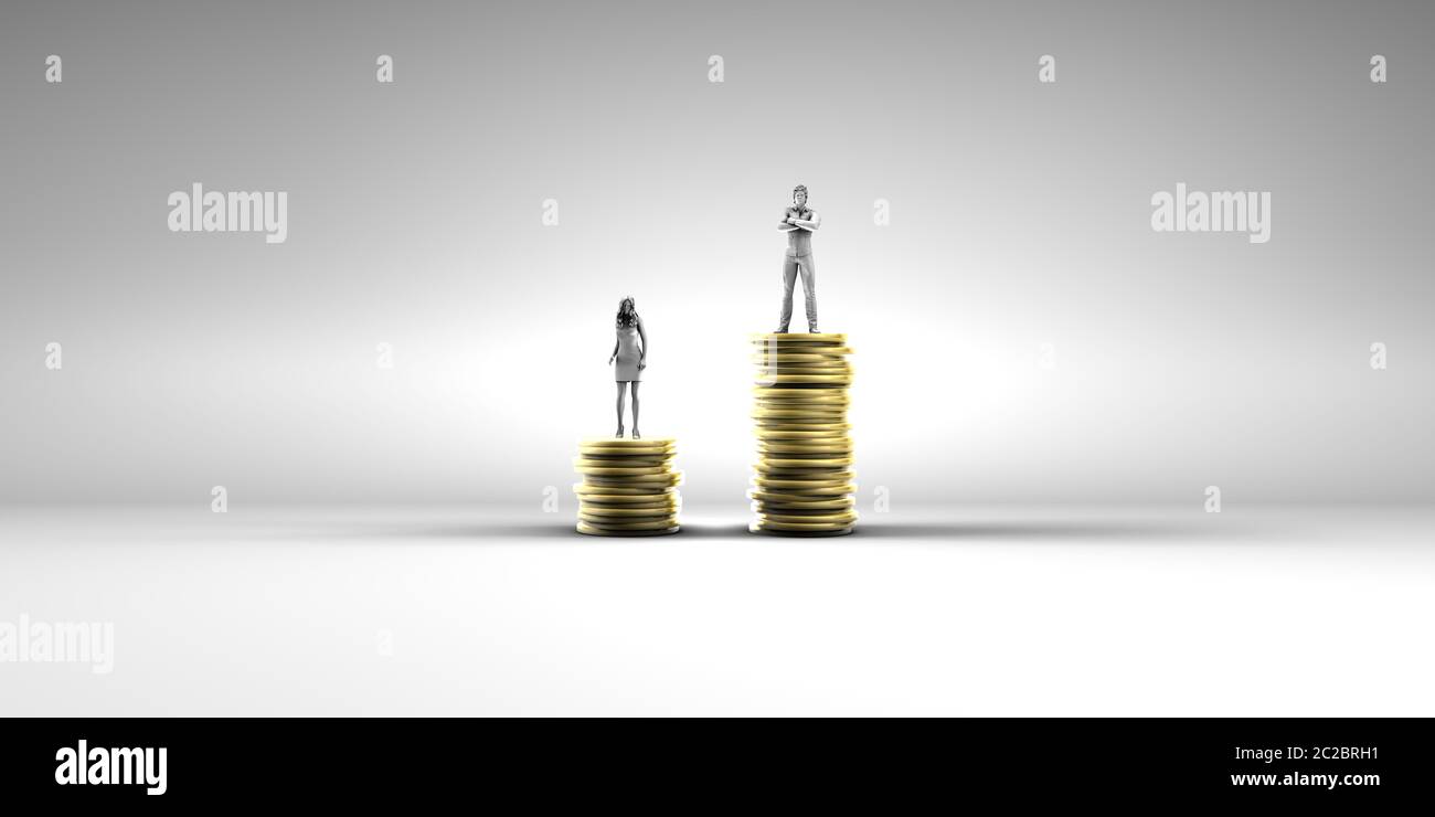 Gender Inequality for Salary Rights and Opportunities Stock Photo