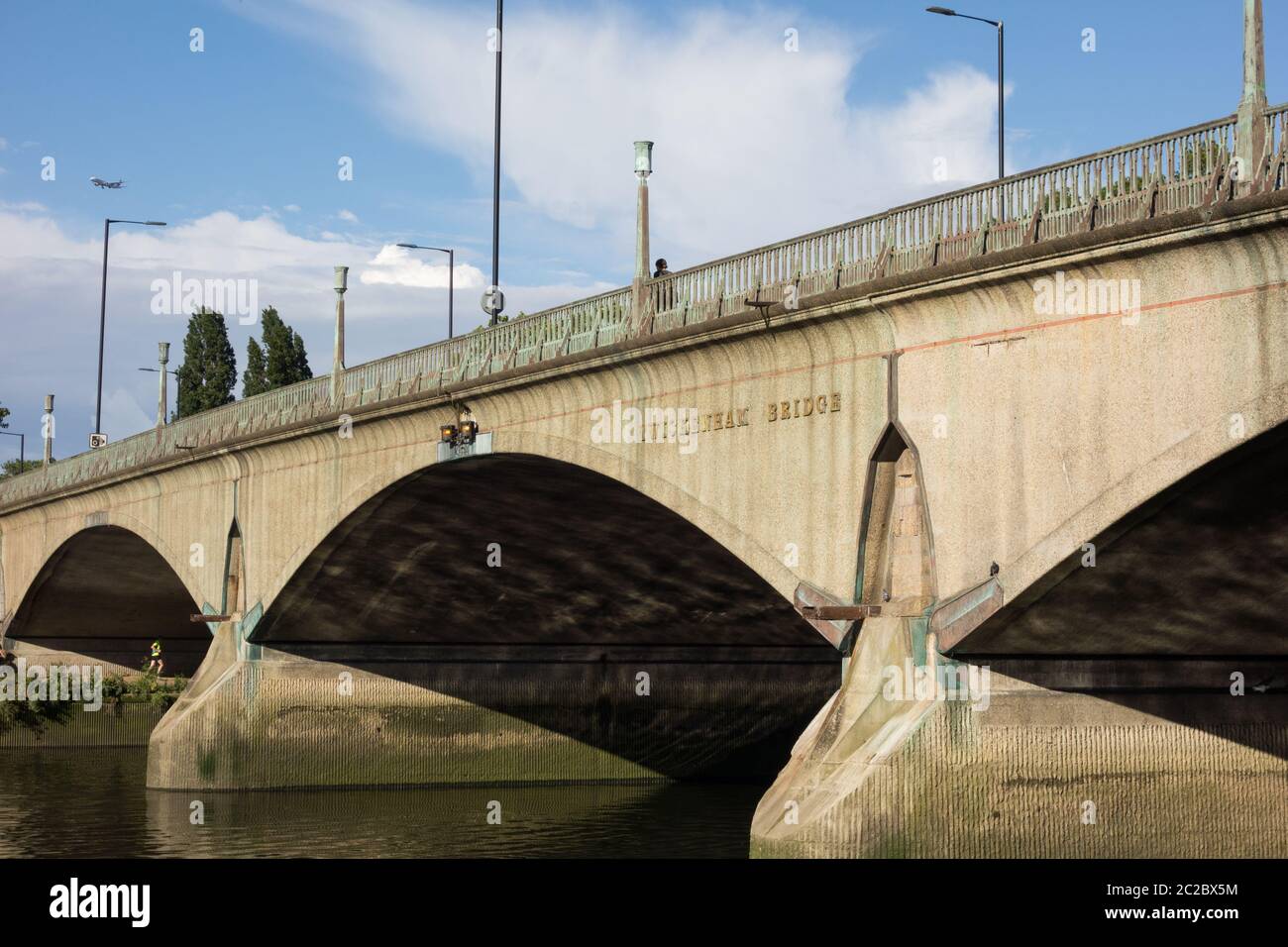 Maxwell Ayrton's Twickenham Bridge on the River Thames, London, England, UK Stock Photo