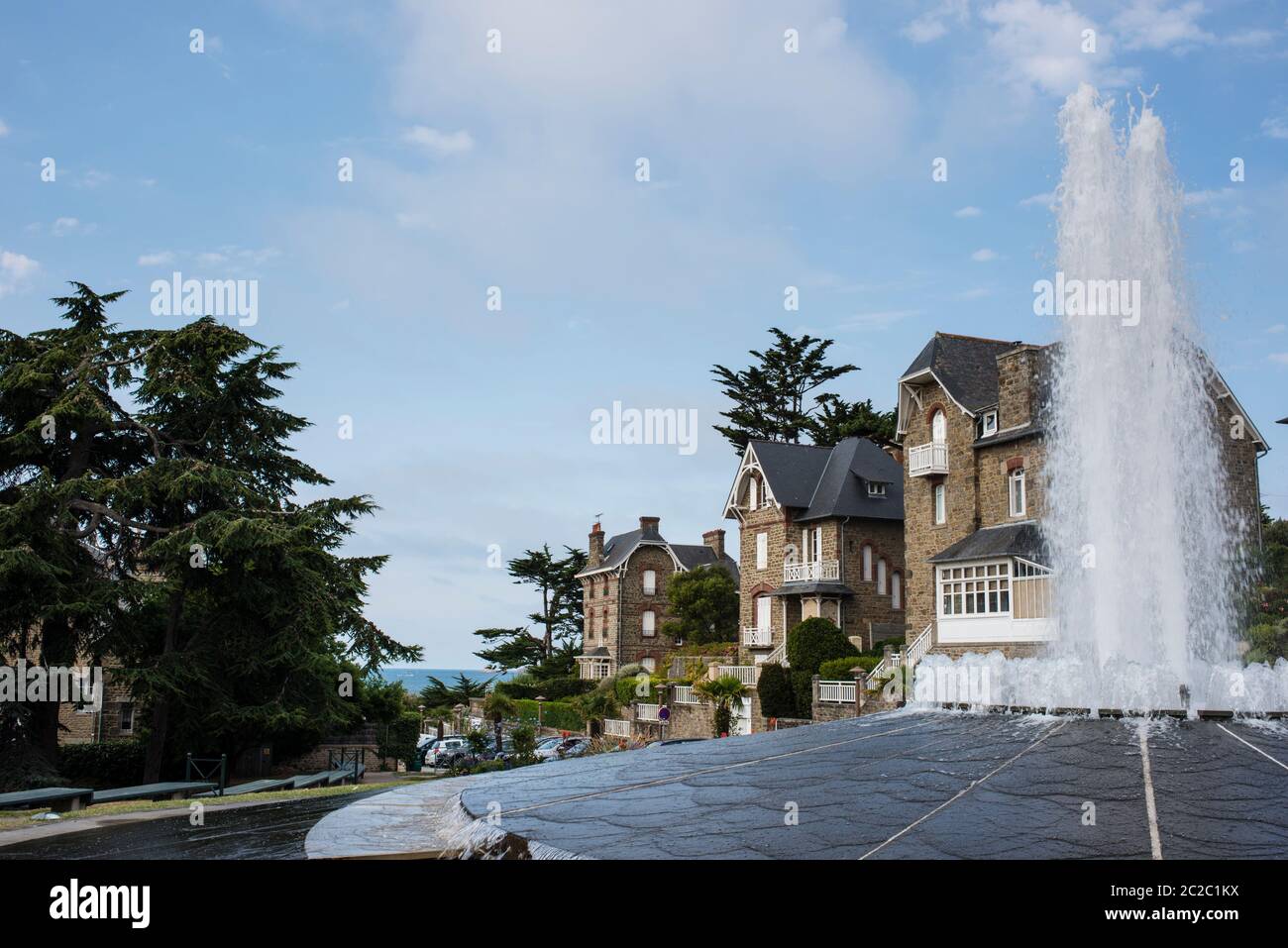 Fountain St Enogat, Dinard, Brittany, France Stock Photo