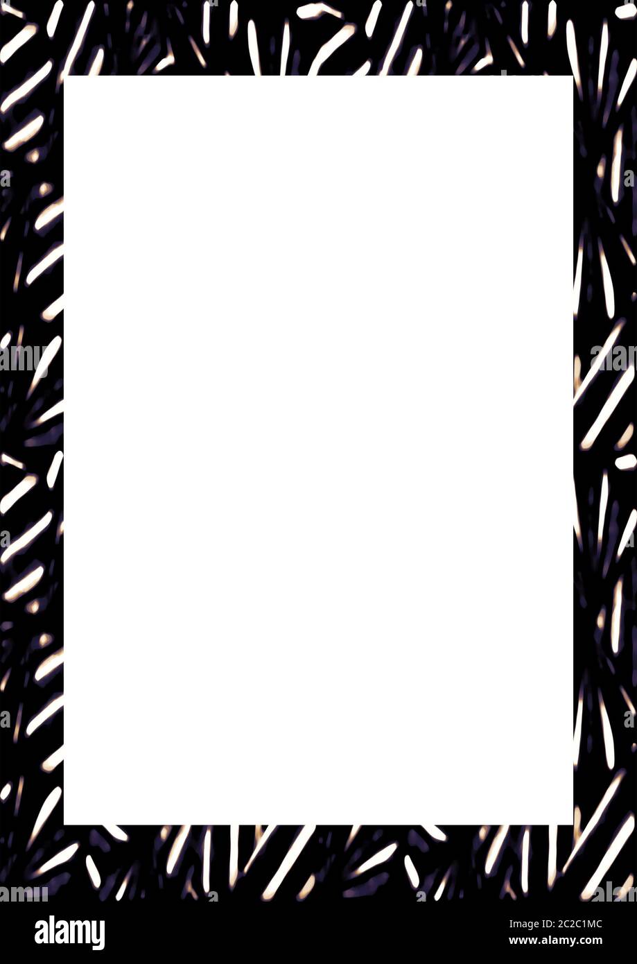 White Frame with Decorated Borders Stock Photo