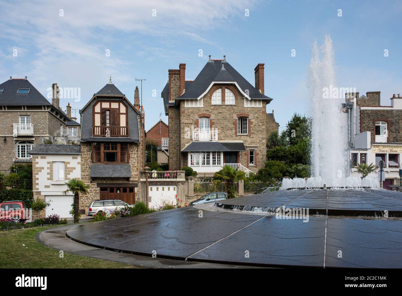 Fountain St Enogat, Dinard, Brittany, France Stock Photo
