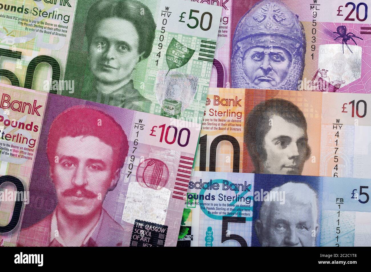 Scottish Pounds a business background Stock Photo