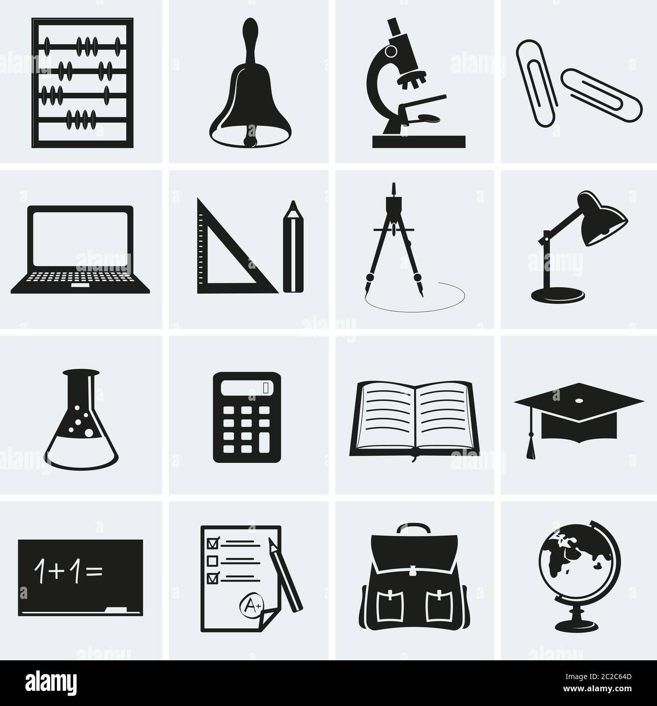 Set of school and education icons. Vector illustration. Stock Vector