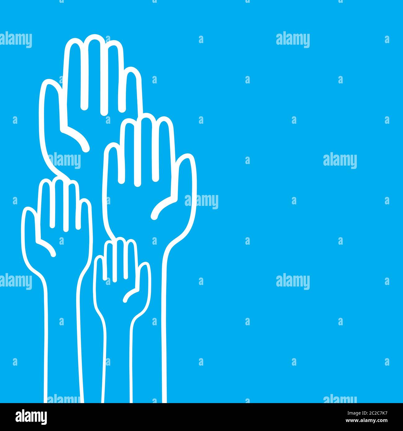 Raised hands of voters. casting vote concept Stock Vector Image & Art ...