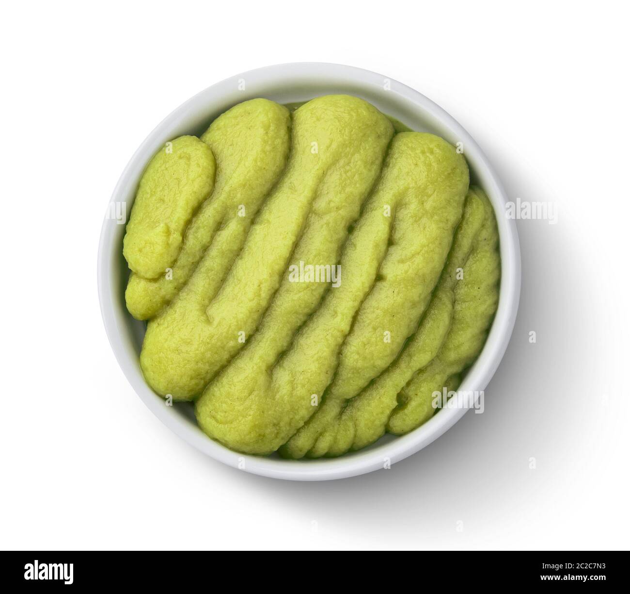 Green wasabi horseradish isolated on white background with clipping