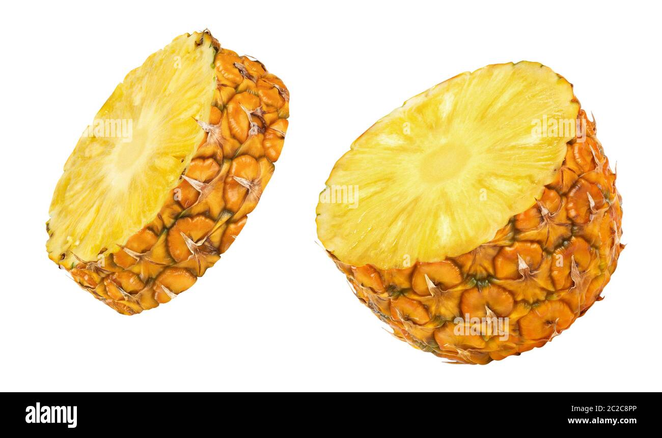 Half of pineapple isolated on white background Stock Photo - Alamy