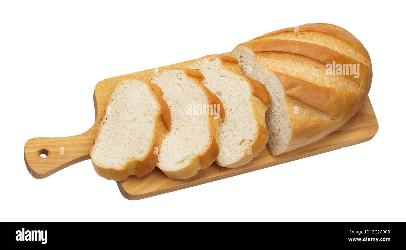 Sliced white bread isolated on white background Stock Photo - Alamy