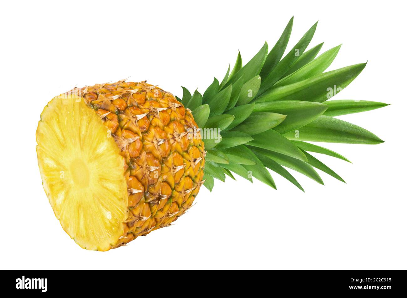 Half of pineapple isolated on white background Stock Photo - Alamy
