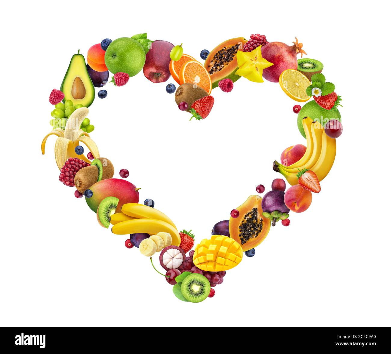 Heart made of fruits and berries Stock Photo Alamy