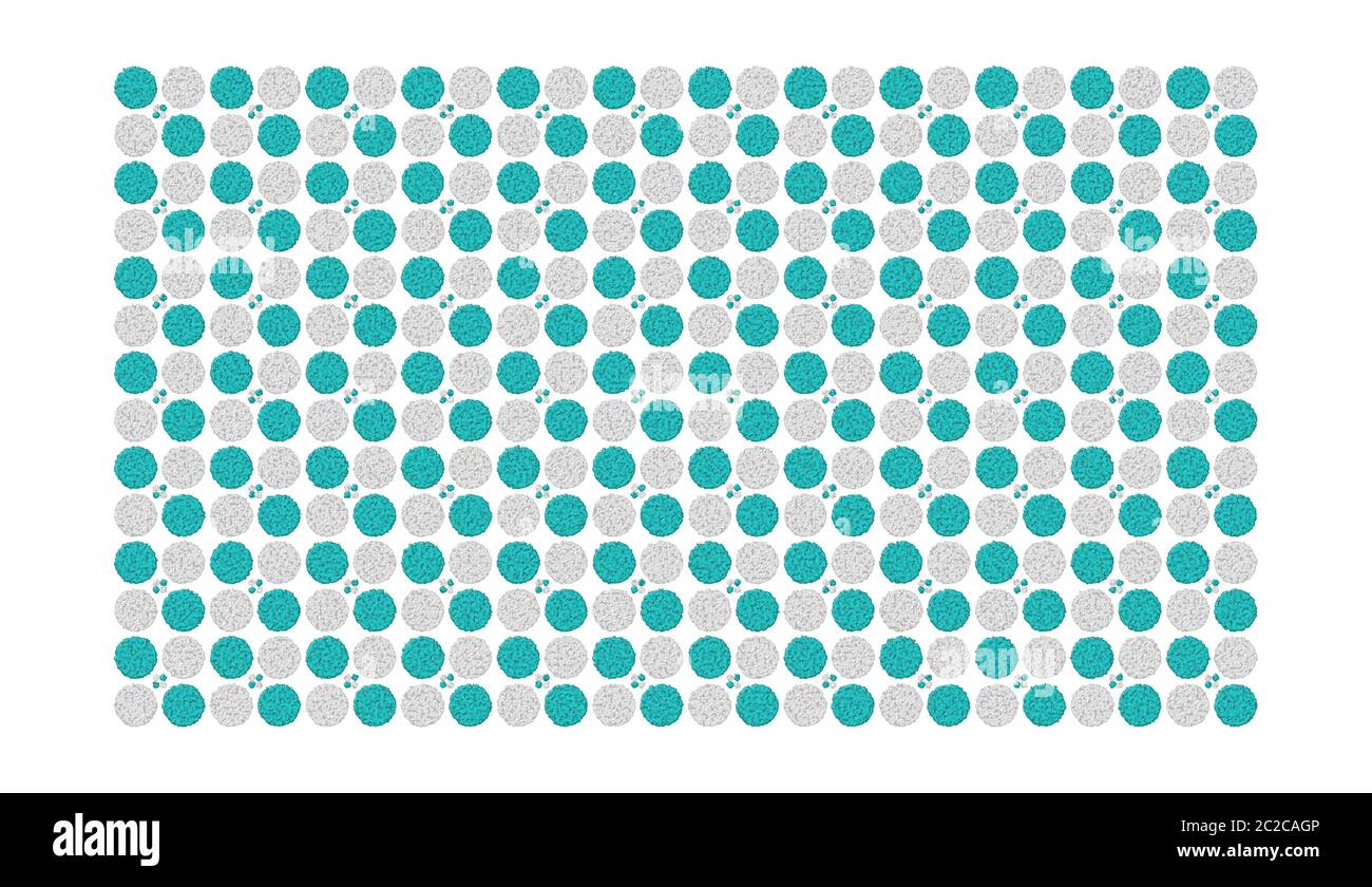 Abstract pattern of jagged edge circles in teal and gray, bubbly bumps theme Stock Vector