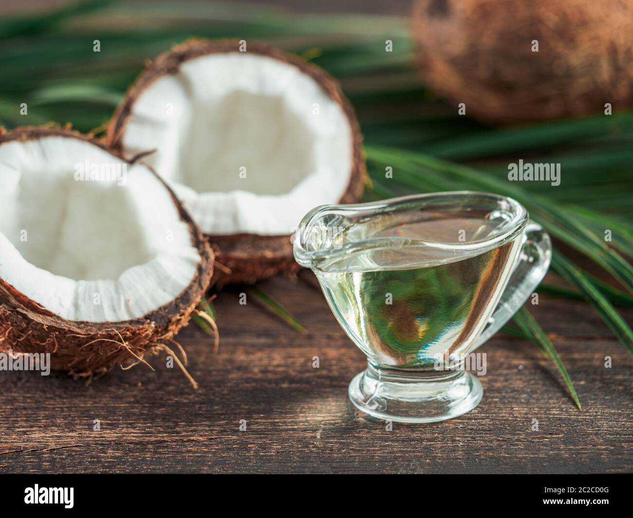 Liquid coconut MCT oil Stock Photo