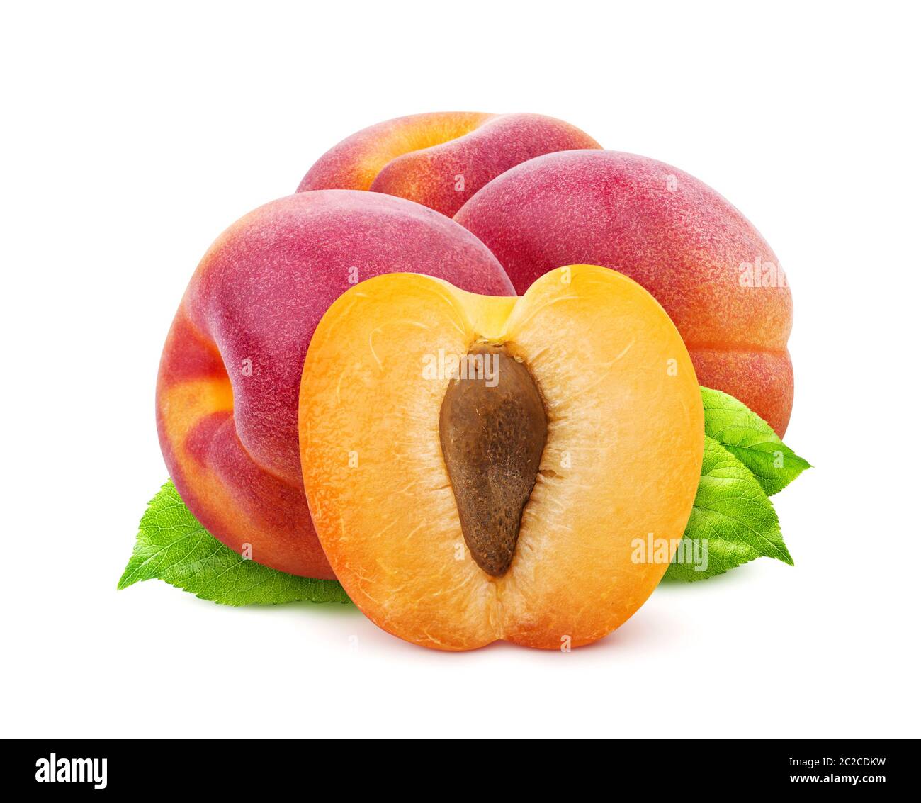 Group of apricots isolated on white background with clipping path Stock ...