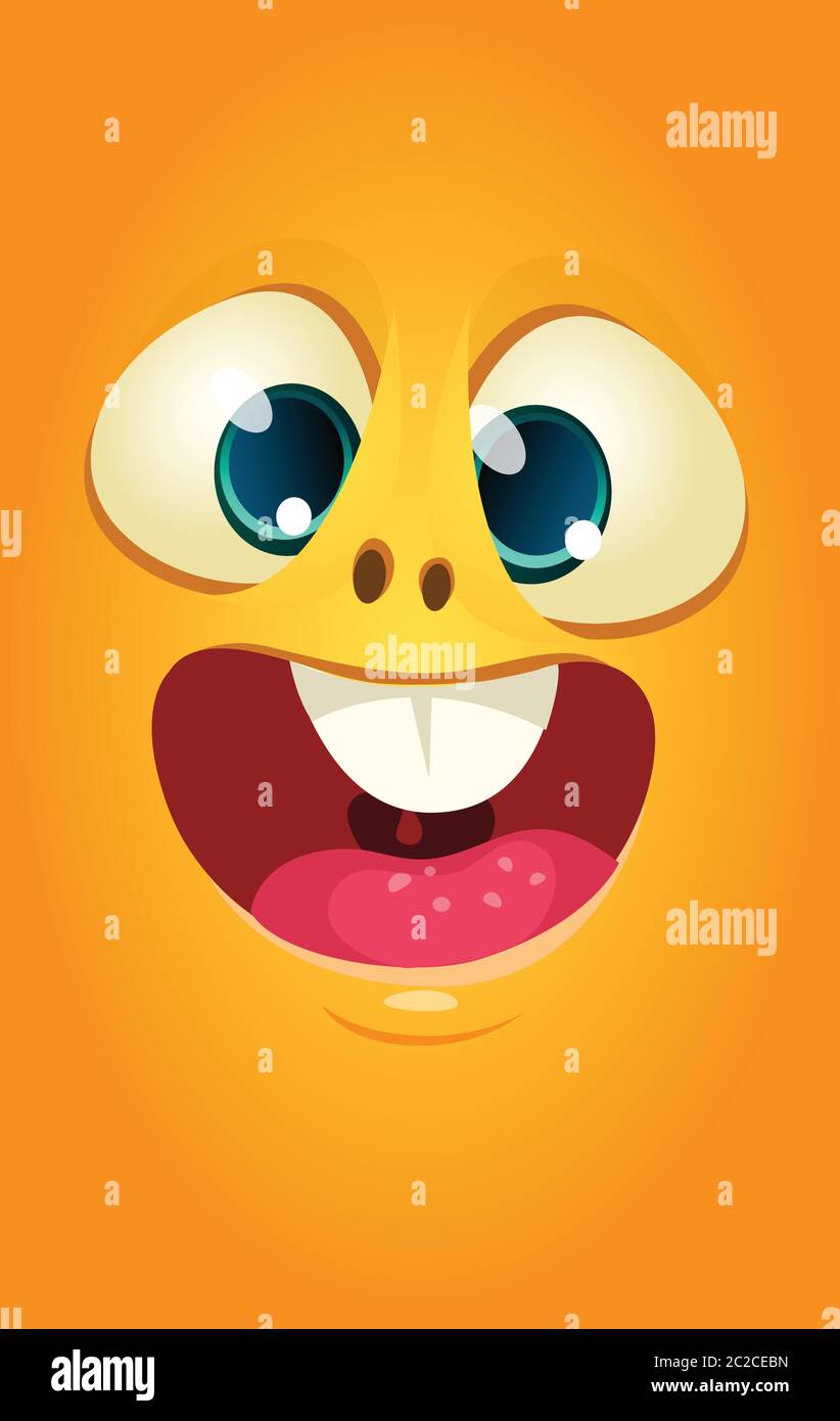 Alien face cartoon creature avatar illustration vector stock. Prints ...