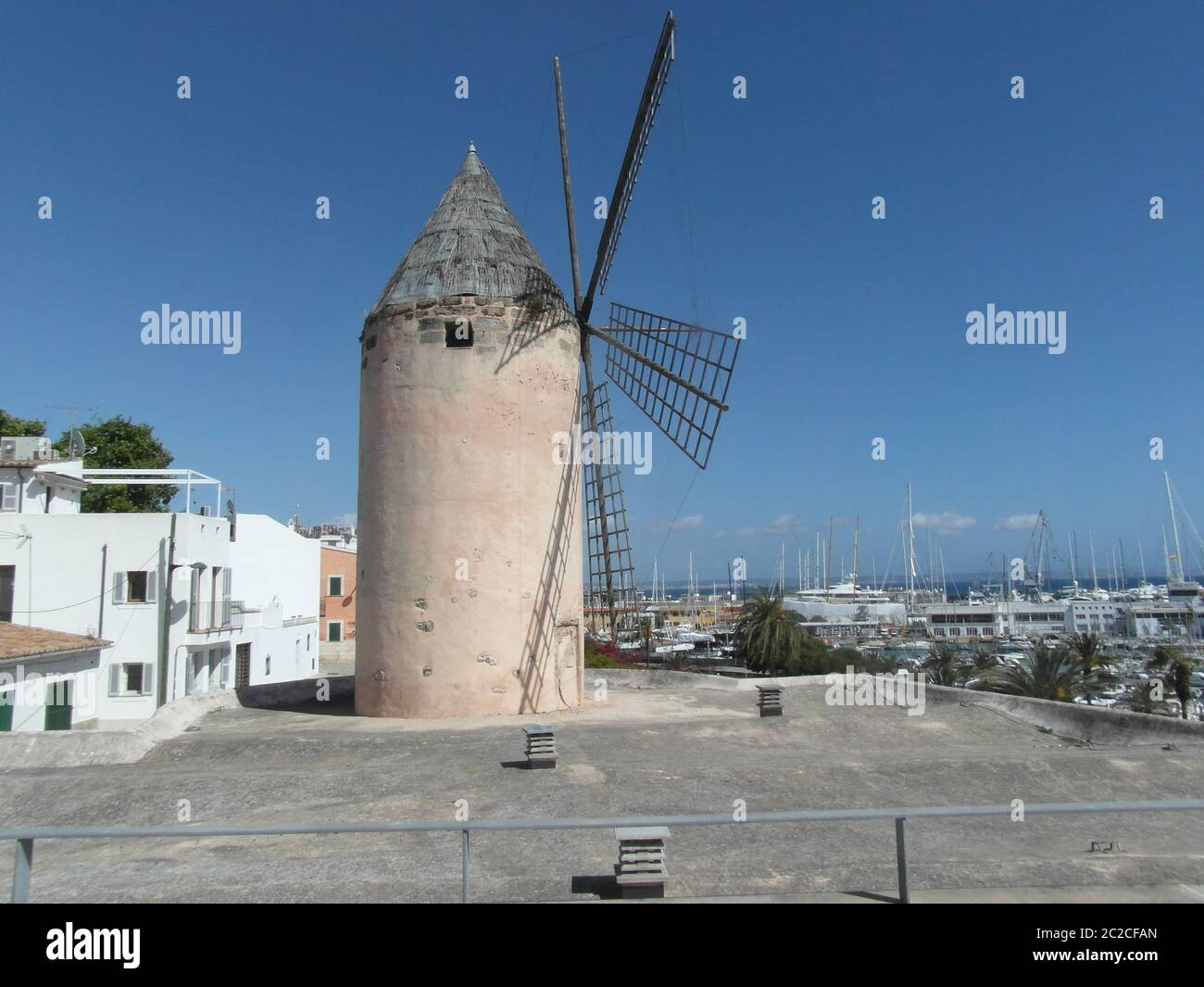 Windmill of Palma de Mallorca Stock Photo