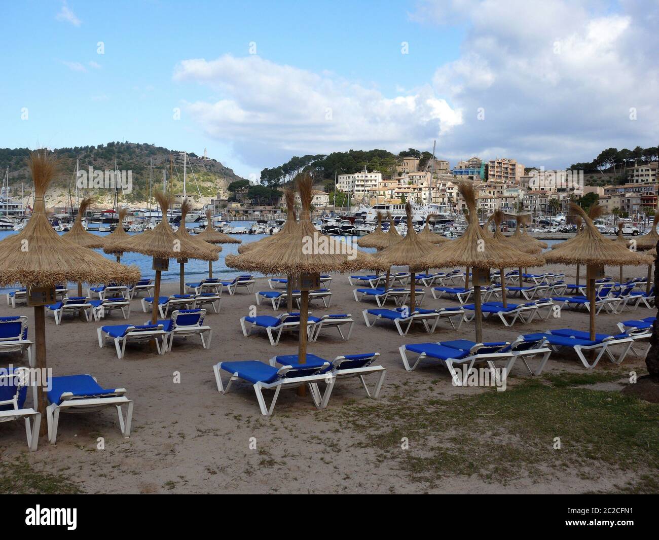Beach of Port de SÃ³ller on Mallorca Stock Photo