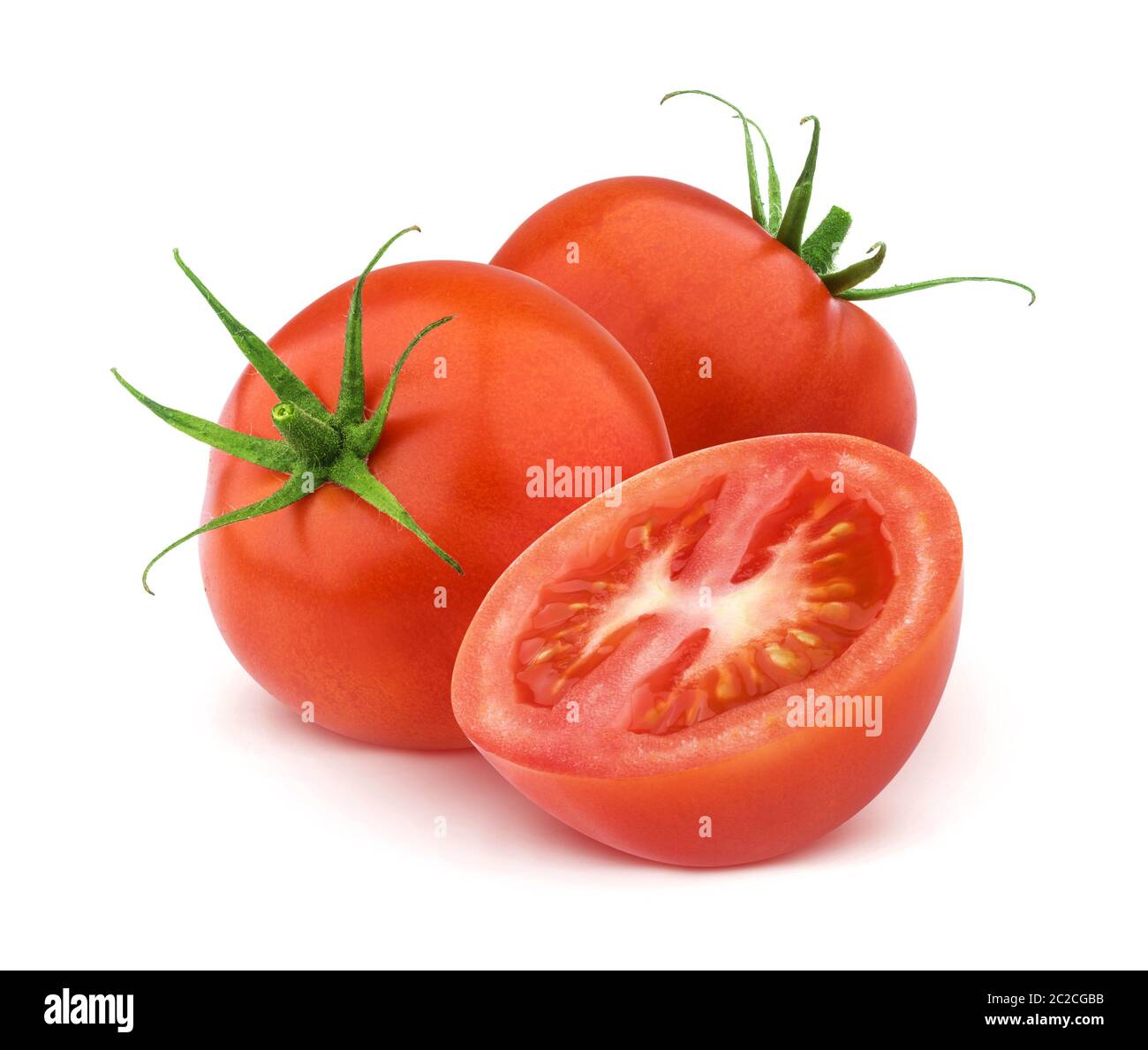 Tomato isolated on white background with clipping path Stock Photo
