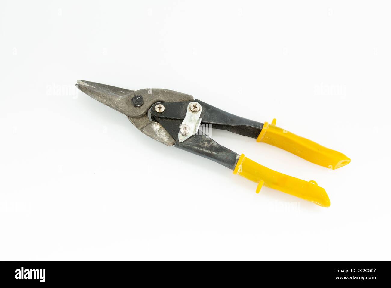 metal cutting pliers on white background Stock Photo